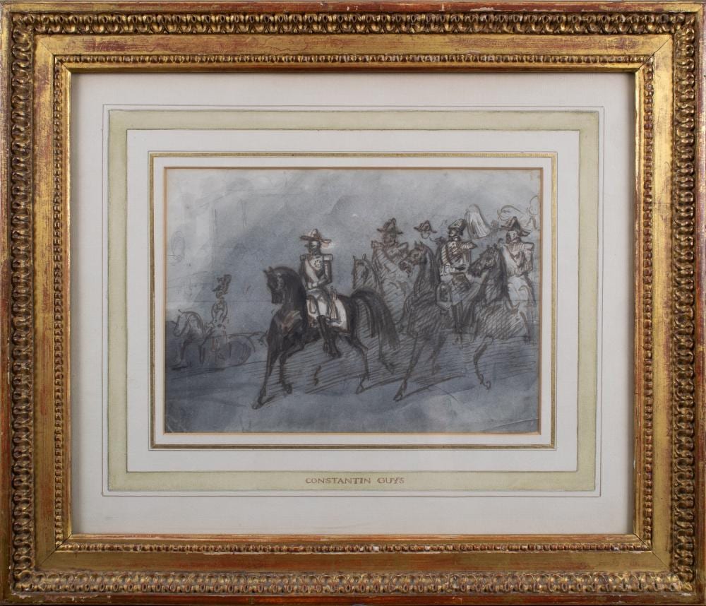 Constantin Guys comparable auction result: constantin guys french 1802 1892 napoleon iii and officers on horseback