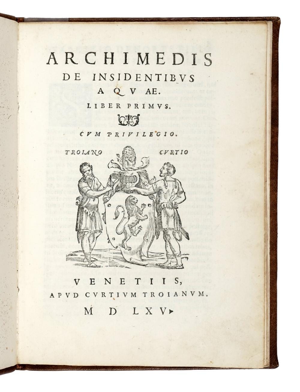 Abraham (1640) Genoels comparable auction result: archimedes de insidentibus aquae venetiis apud curtium troianum 1565