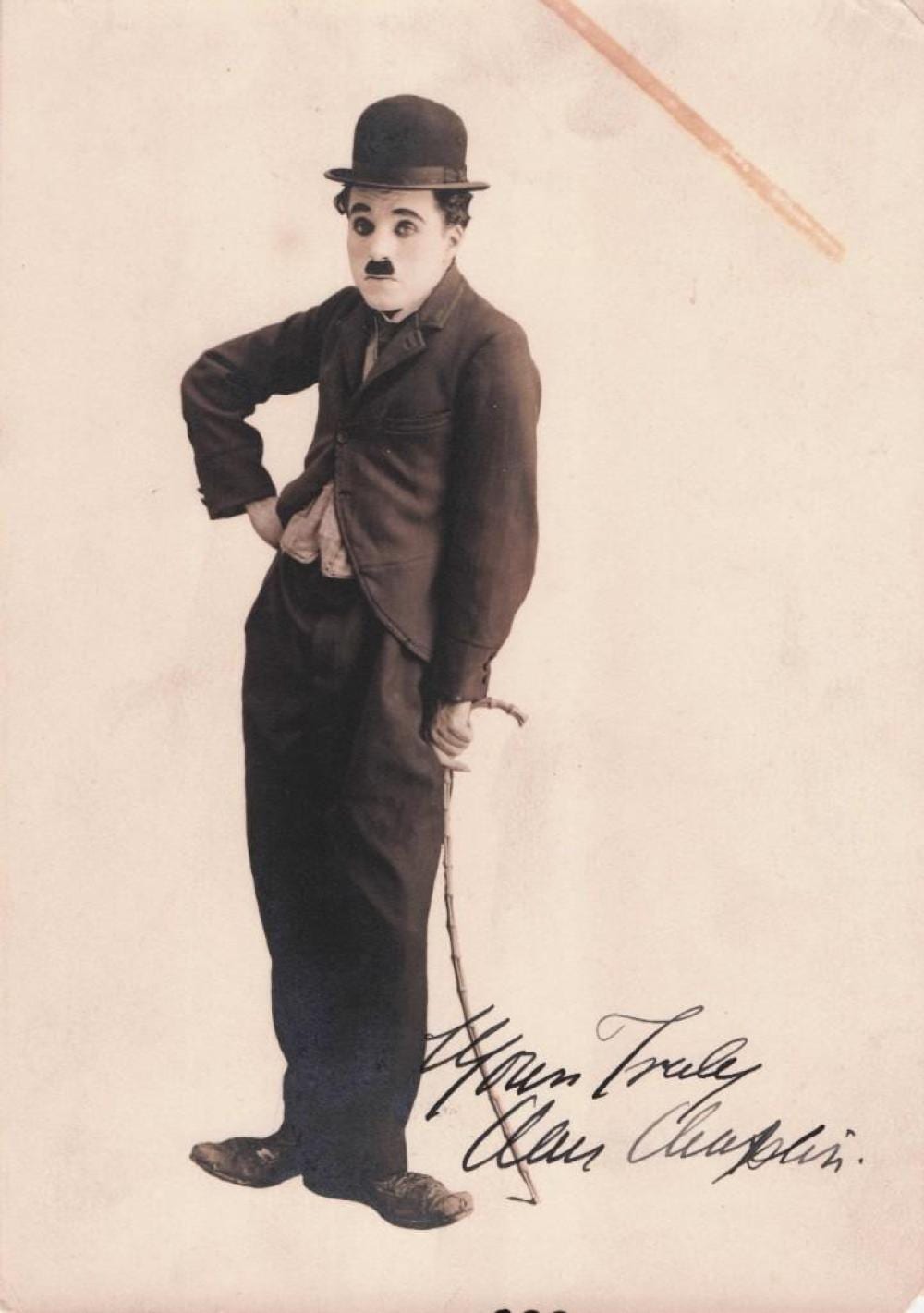 Charles Spencer Chaplin comparable auction result: charlie chaplin autographed photo