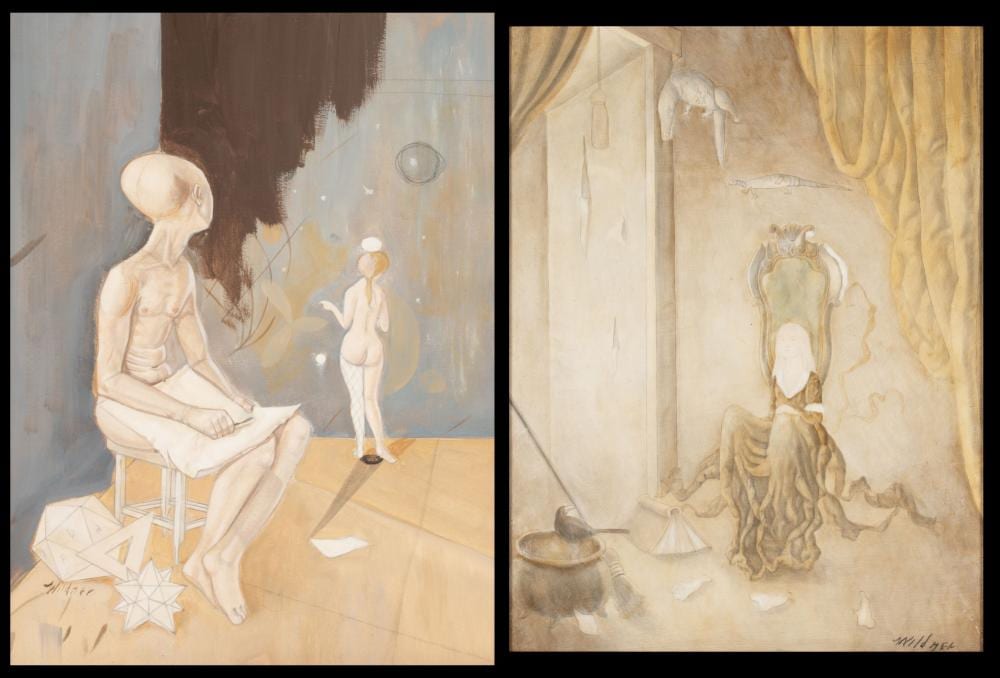 Werner Wildner comparable auction result: werner wildner 1925 2004 tempera on board two works