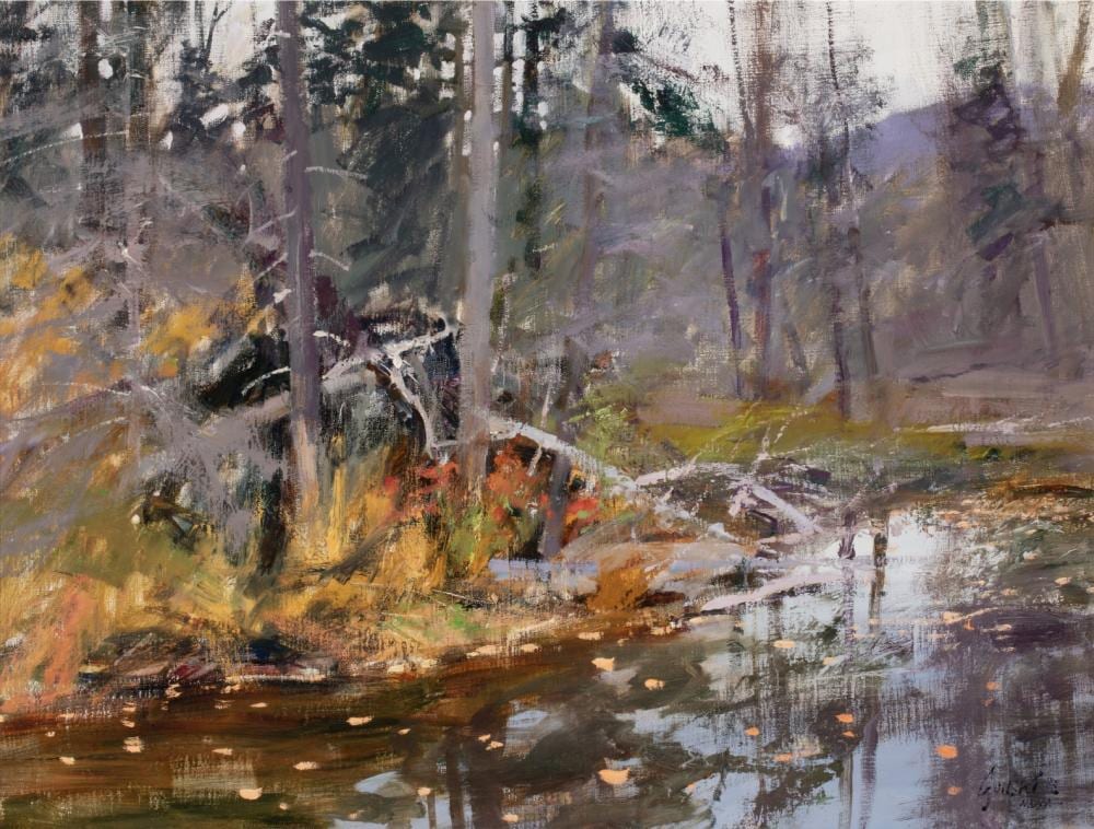 Walt Gonske comparable auction result: walt gonske born 1942 white mountains oil on canvas
