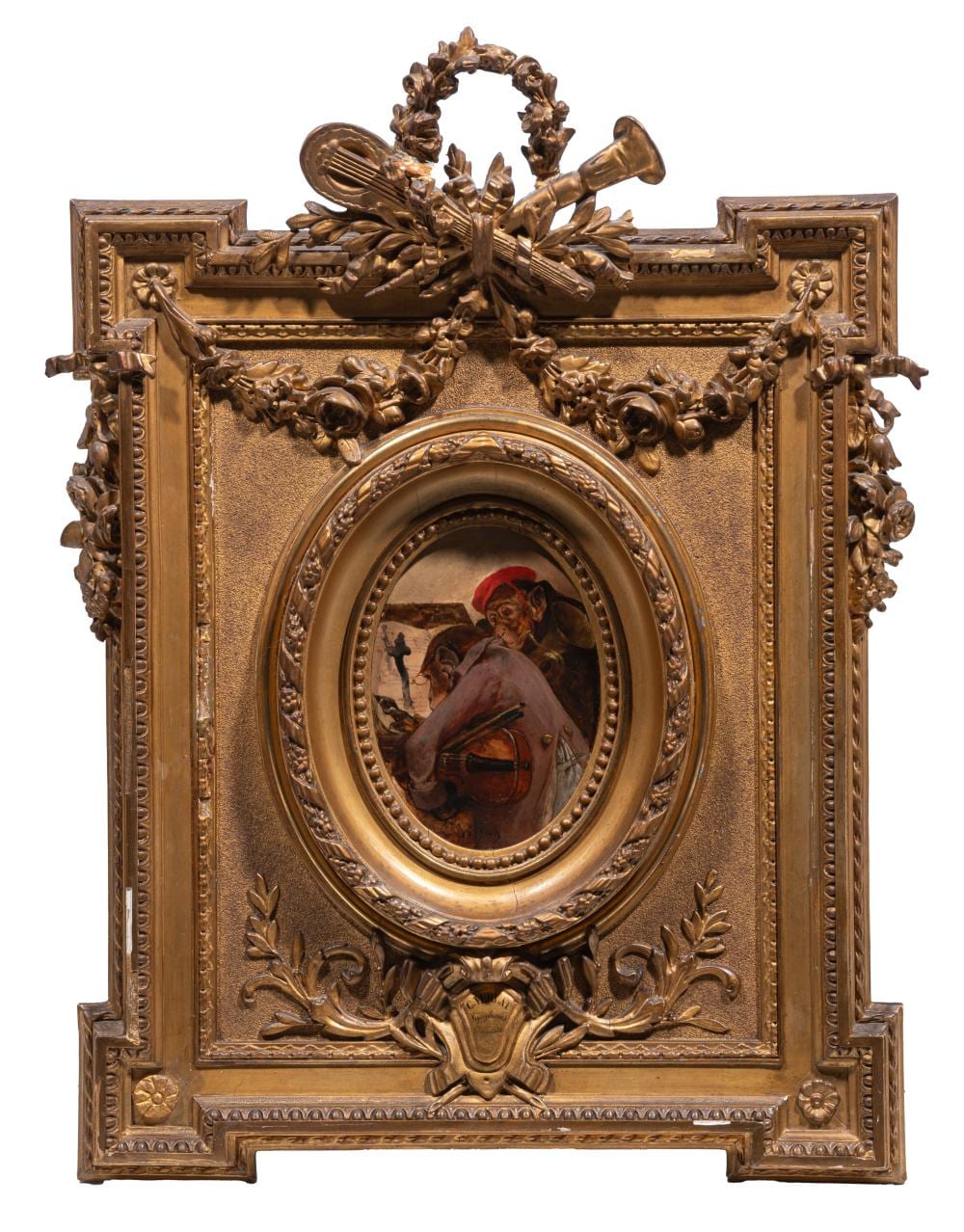 Charles Verlat comparable auction result: charles verlat 1824 1890 symphonie flamande oil on panel 14 x 11 cm 5 5 x 4 3 in frame 48 x 36 cm 18 9 x 14 1 in