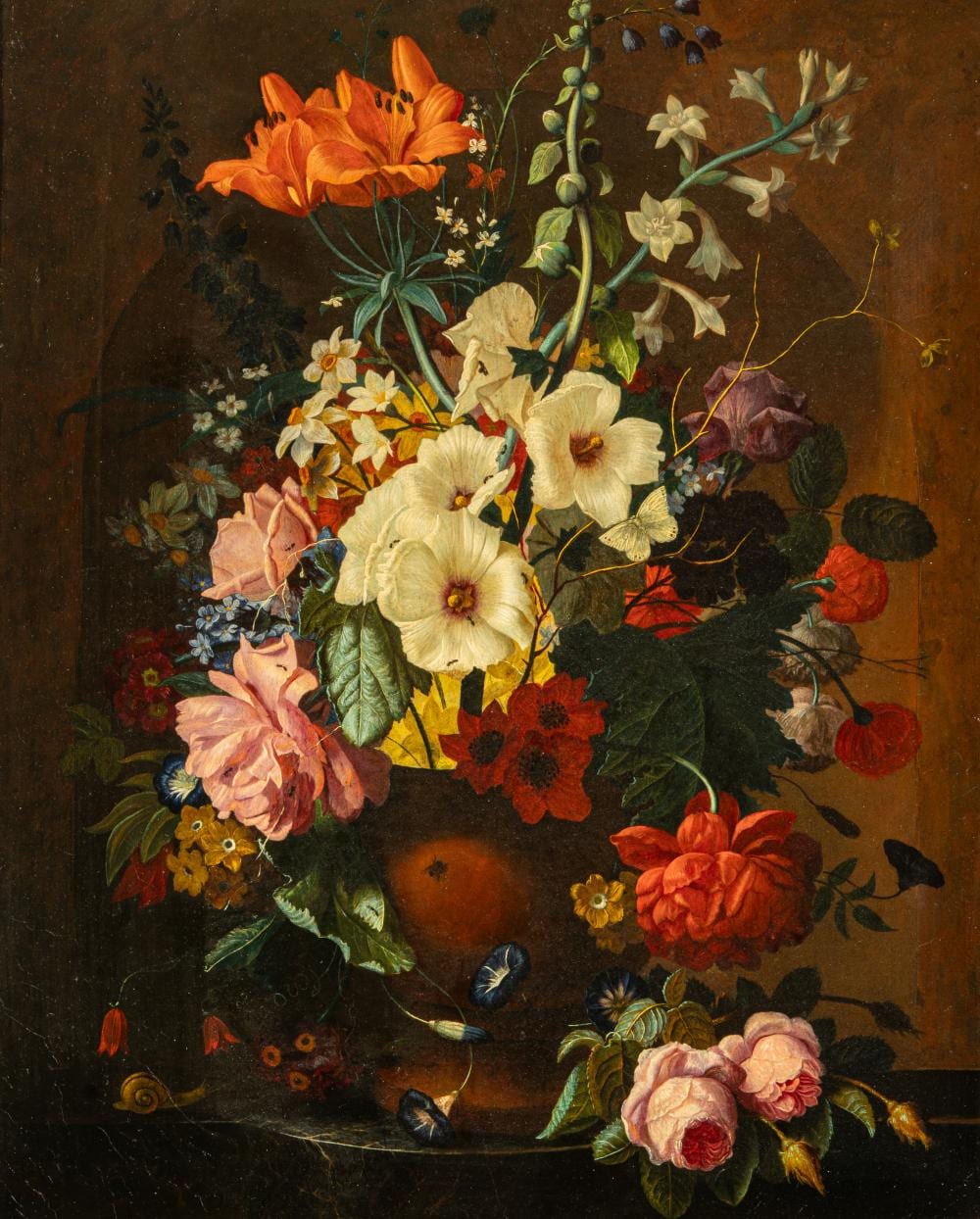 nicolaes van veerendael 1640 1691 abundant flower still life with snail oil on canvas 80 x 65 cm 31 1 2 x 25 5 in frame 99 x 83 cm 38 9 x 32 6 in · Carlo Bonte Auctions · 2025-10-14 Nicolaes van Veerendael comparable auction result: nicolaes van veerendael 1640 1691 abundant flower still life with snail oil on canvas 80 x 65 cm 31 1 2 x 25 5 in frame 99 x 83 cm 38 9 x 32 6 in