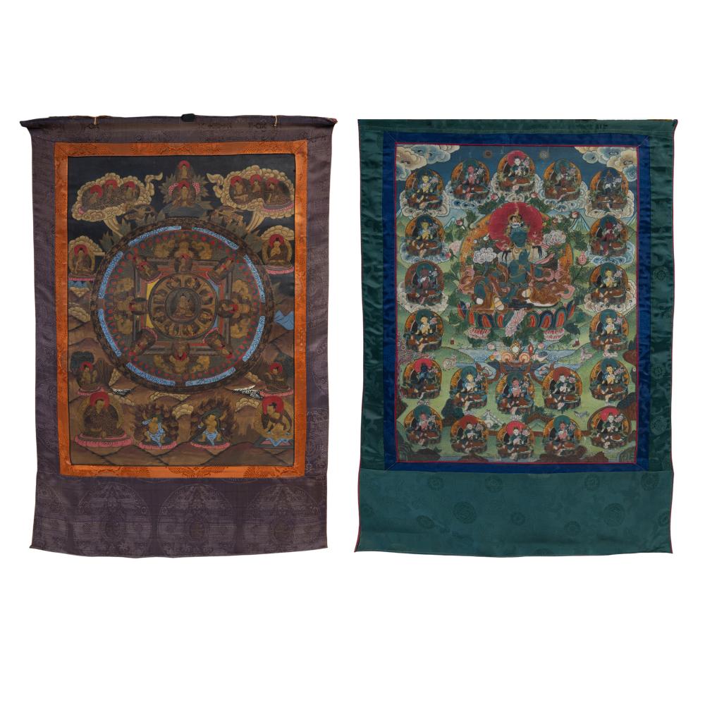 A Tibetan Thangka, late 19thC - and a Nepalese Thangka, 20thC sold by Carlo Bonte Auctions, lot 621 — auction record photograph
