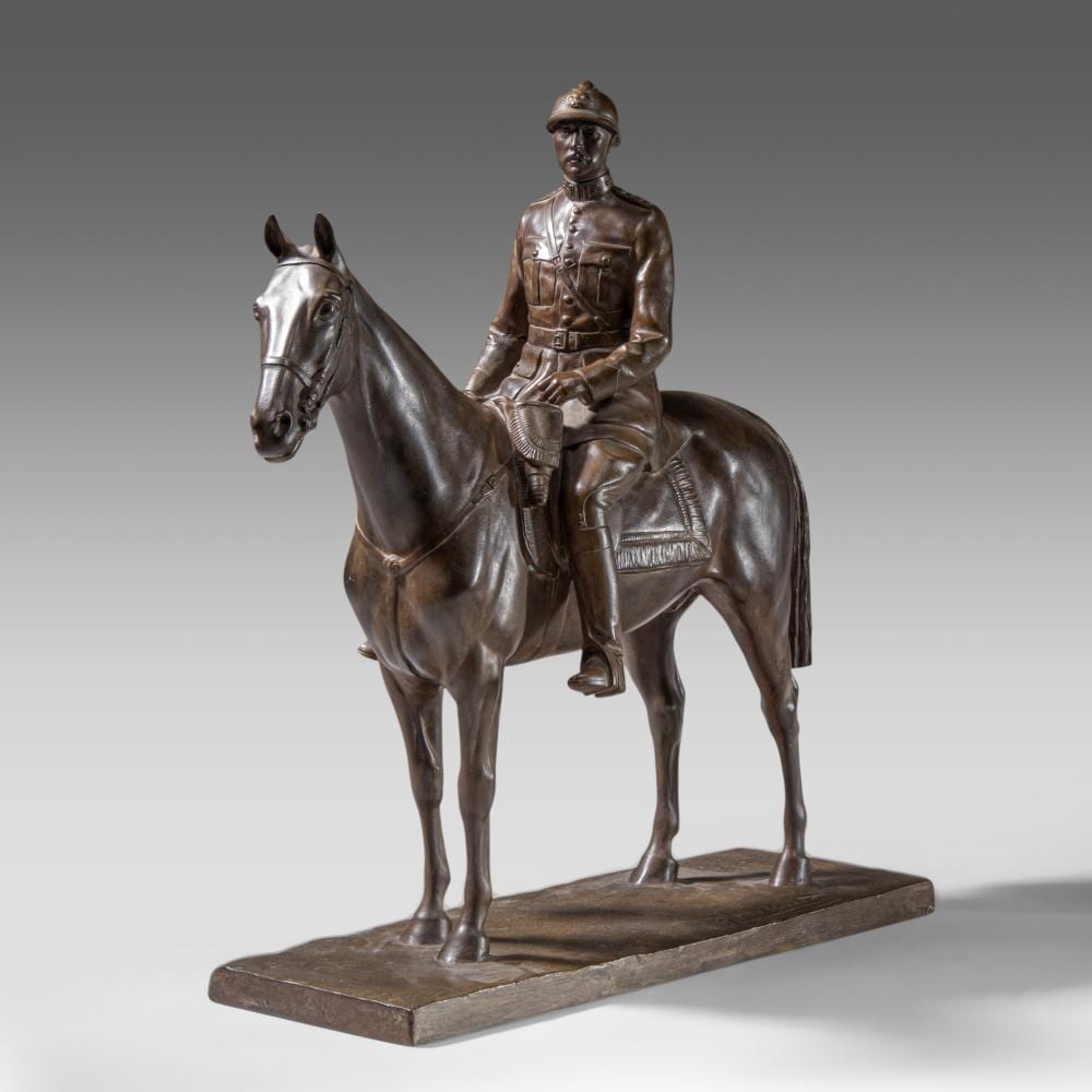 Georges Malissard comparable auction result: georges malissard 1877 1942 the equestrian statue of king albert i the soldier king patinated bronze h 52 cm