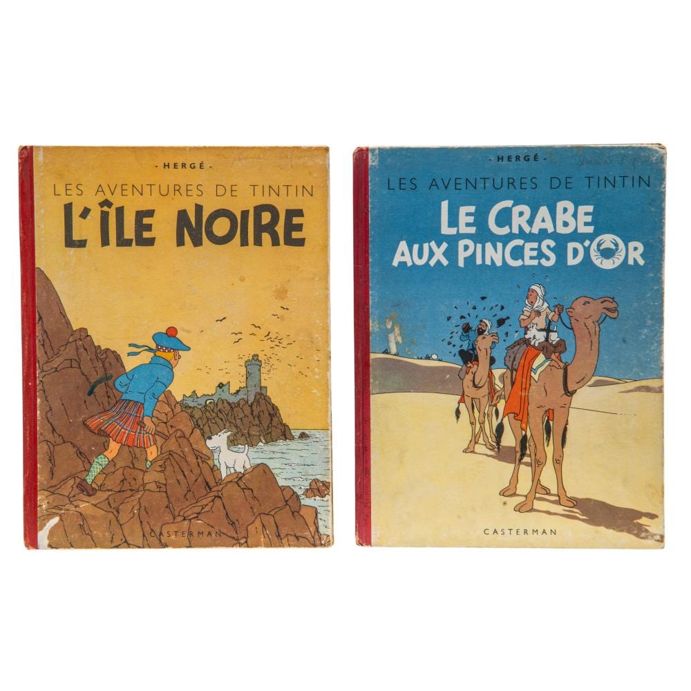 herg 1907 1983 two tintin albums l le noire 1954 b11 and le crabe aux pinces d or 1943 casterman · Carlo Bonte Auctions · 2025-10-16 Georges (1907) Rémy comparable auction result: herg 1907 1983 two tintin albums l le noire 1954 b11 and le crabe aux pinces d or 1943 casterman