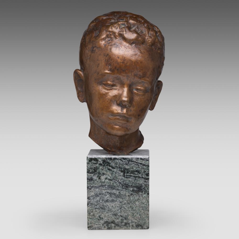 Albert van Dyck comparable auction result: albert van dyck 1902 1951 bust of franske patinated bronze on a granite base h 28 43 cm bronze total