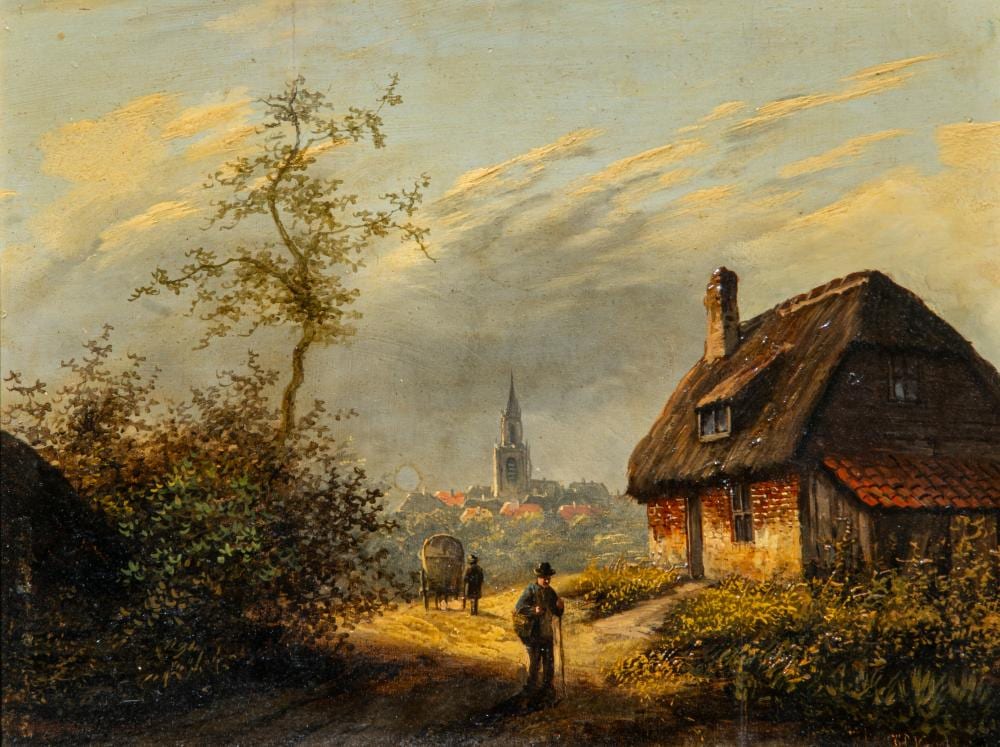 Hendrik Pieter Koekkoek comparable auction result: hendrik pieter koekkoek 1843 c 1890 landscape with figures oil on panel 31 5 x 42 cm 12 4 x 16 5 in frame 53 x 64 cm 20 8 x 25 2 in