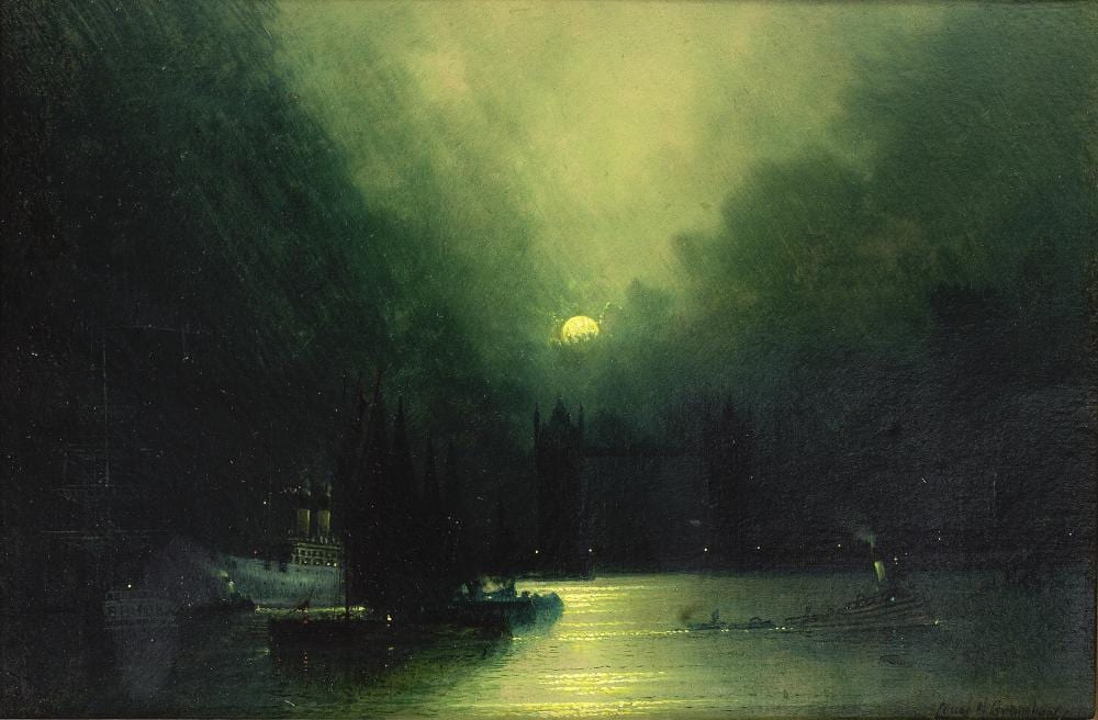Louis H. Grimshaw comparable auction result: louis h grimshaw british 1870 1944 tower bridge and the river by moonlight