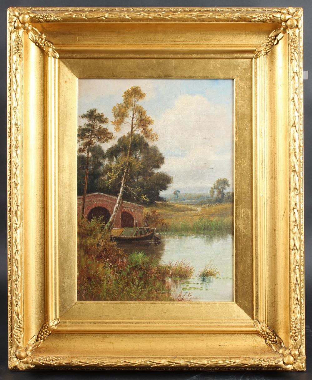 Sidney Yates Johnson comparable auction result: sidney yates johnson act 1890 1926 early morning by the canal at basingstoke oil on board signed with