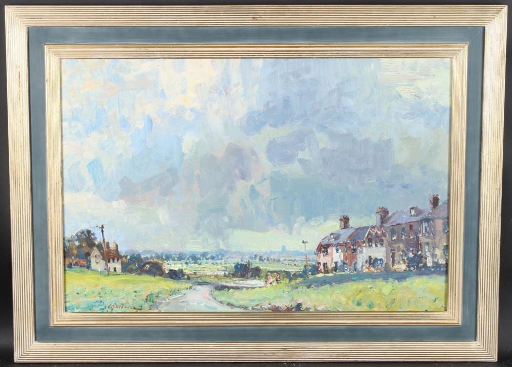 Geoffrey Chatten comparable auction result: geoffrey chatten b 1938 southwold green oil on board signed 49 x 74cm