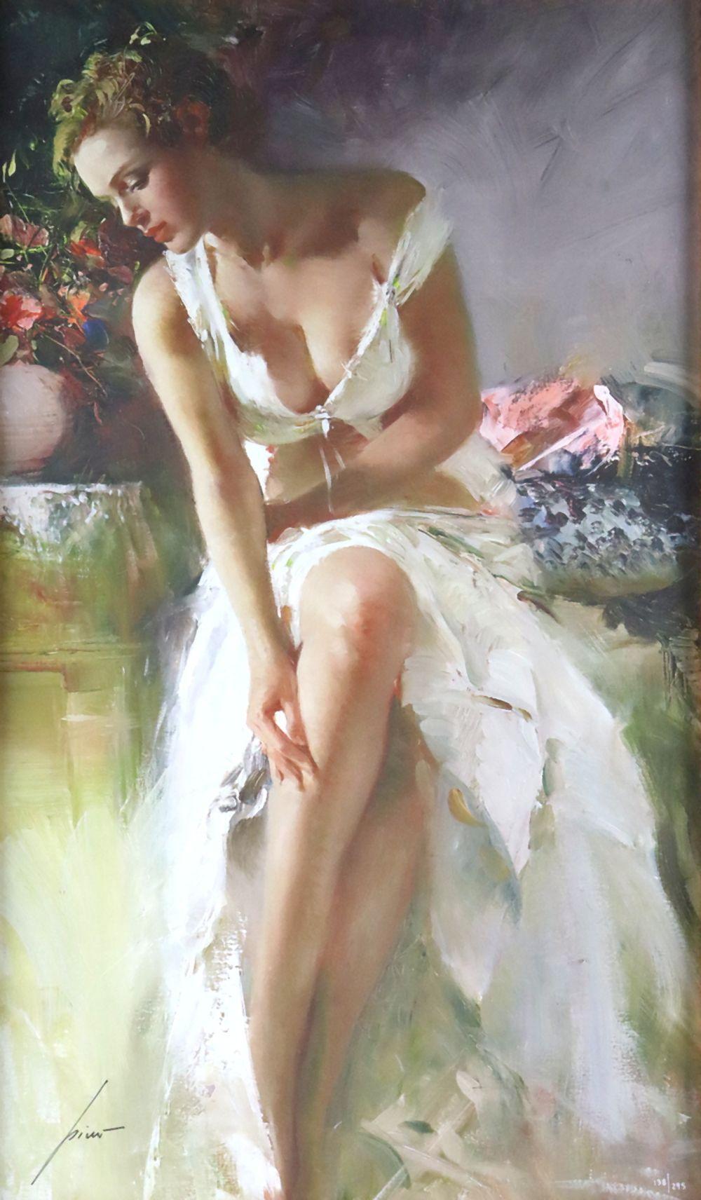 Pino Dangelico comparable auction result: pino daeni italian 1939 2010 angelica embellished serigraph