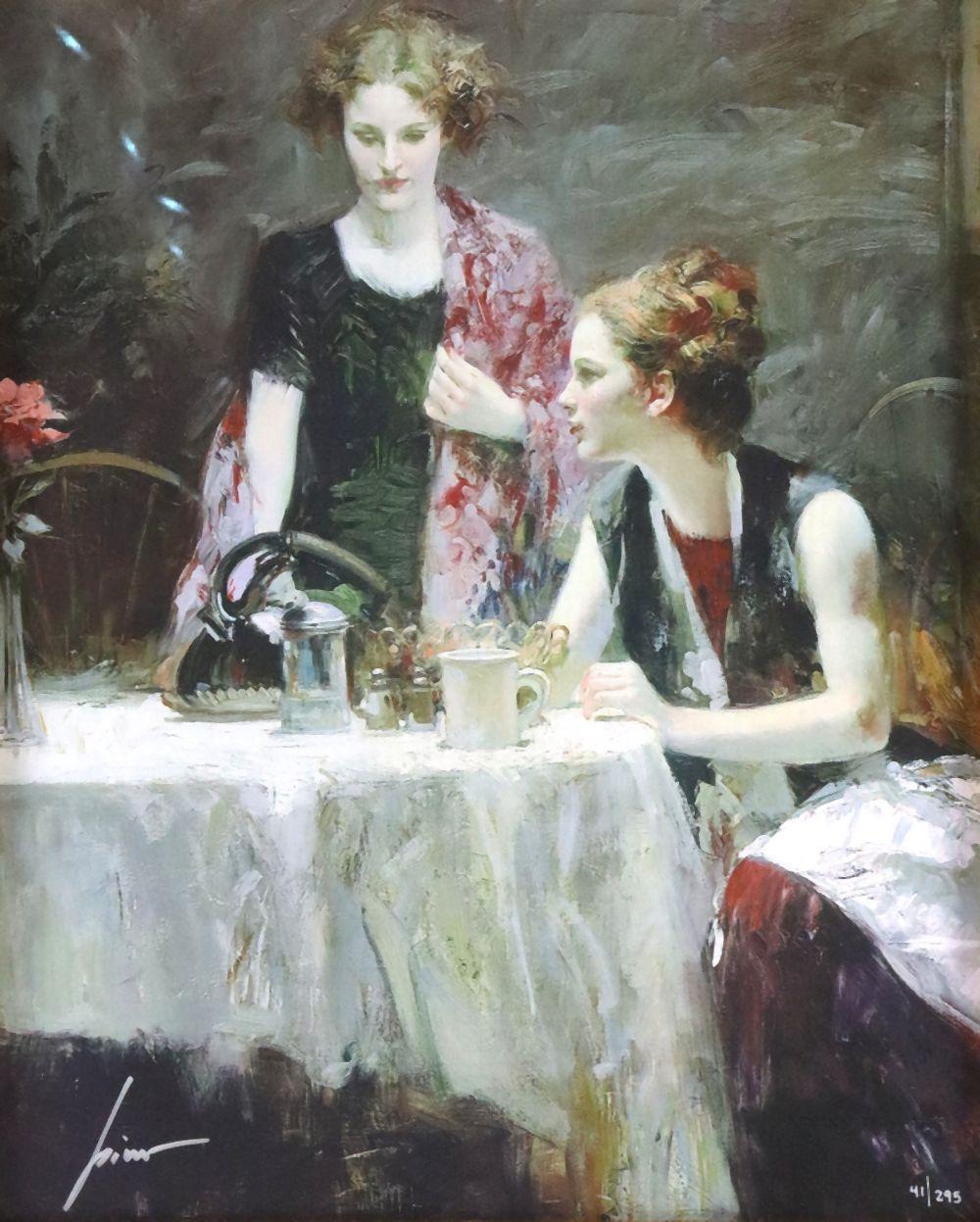 Pino Dangelico comparable auction result: pino daeni italian 1939 2010 after dinner serigraph