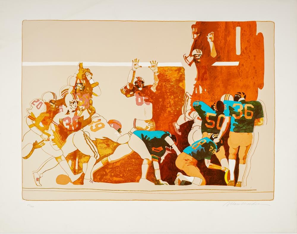 Allan Mardon comparable auction result: allan mardon lithograph on paper nfl football players signed numbered