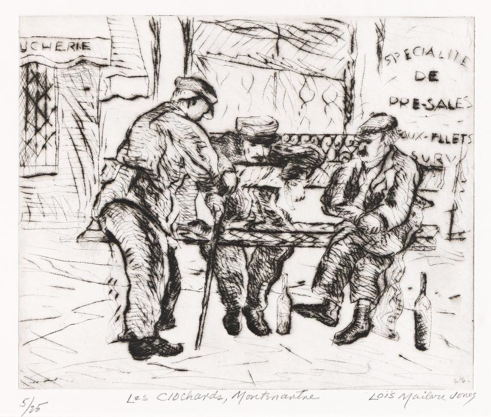 lo s mailou jones 1905 1998 les clochards montmartre 1947 1996 · Swann Auction Galleries · 2025-10-07 Loïs Mailou Jones comparable auction result: lo s mailou jones 1905 1998 les clochards montmartre 1947 1996