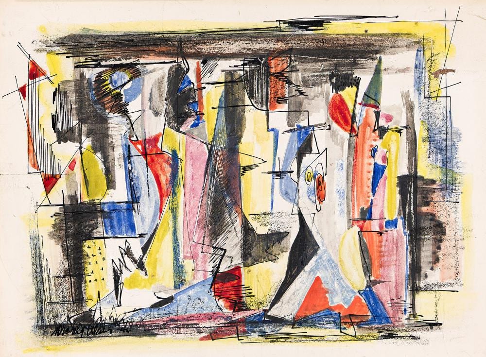 Norman Lewis comparable auction result: norman lewis 1909 1979 untitled subway scene 1946
