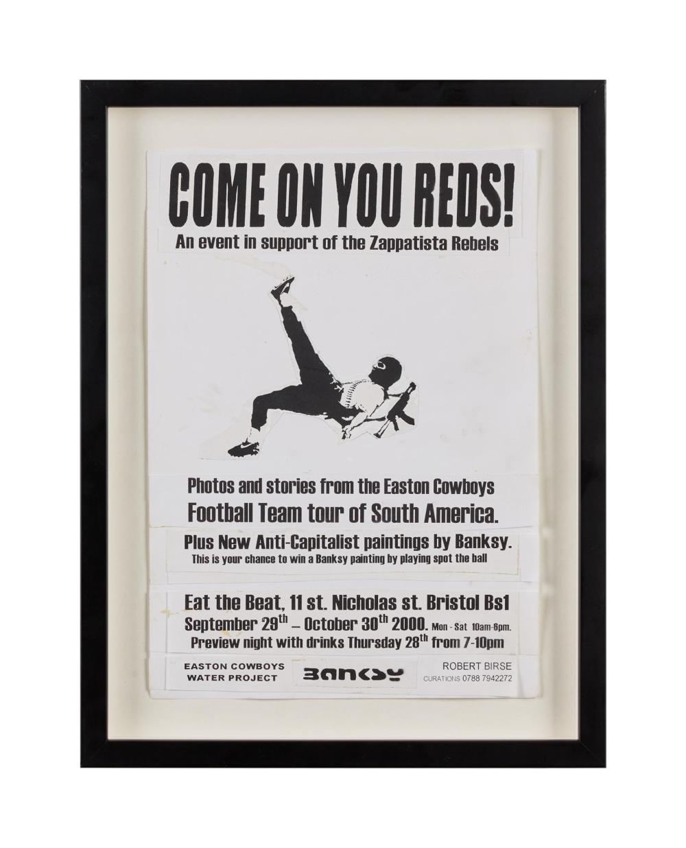 Banksy | Original Hand-Cut and Assembled Master Collage for "Come On You Reds!" Exhibition Flyers sold by Julien's Auctions, lot 31 — auction record photograph