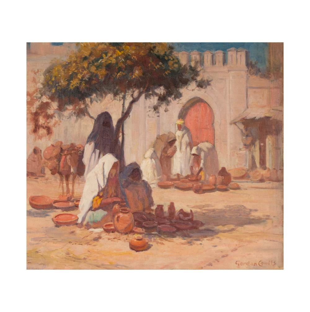 Gordon Coutts comparable auction result: gordon coutts 1868 1937 orientalist market scene
