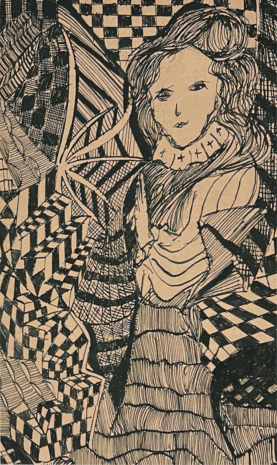 Madge Gill comparable auction result: madge gill english 1882 1961 untitled pen and ink on paper 21 5 x 13cm framed 36 x 26cm
