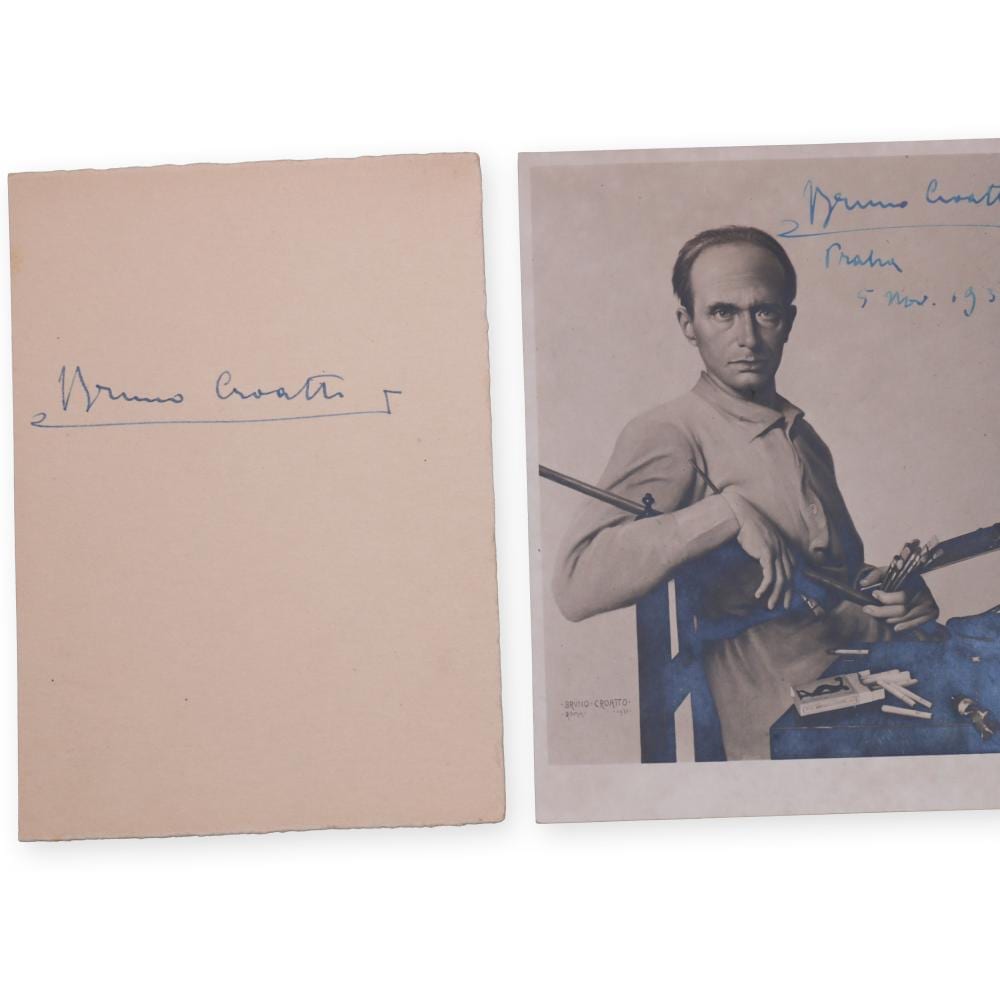 Bruno Croatto comparable auction result: bruno croatto 1875 1948 signature on photo and clipping