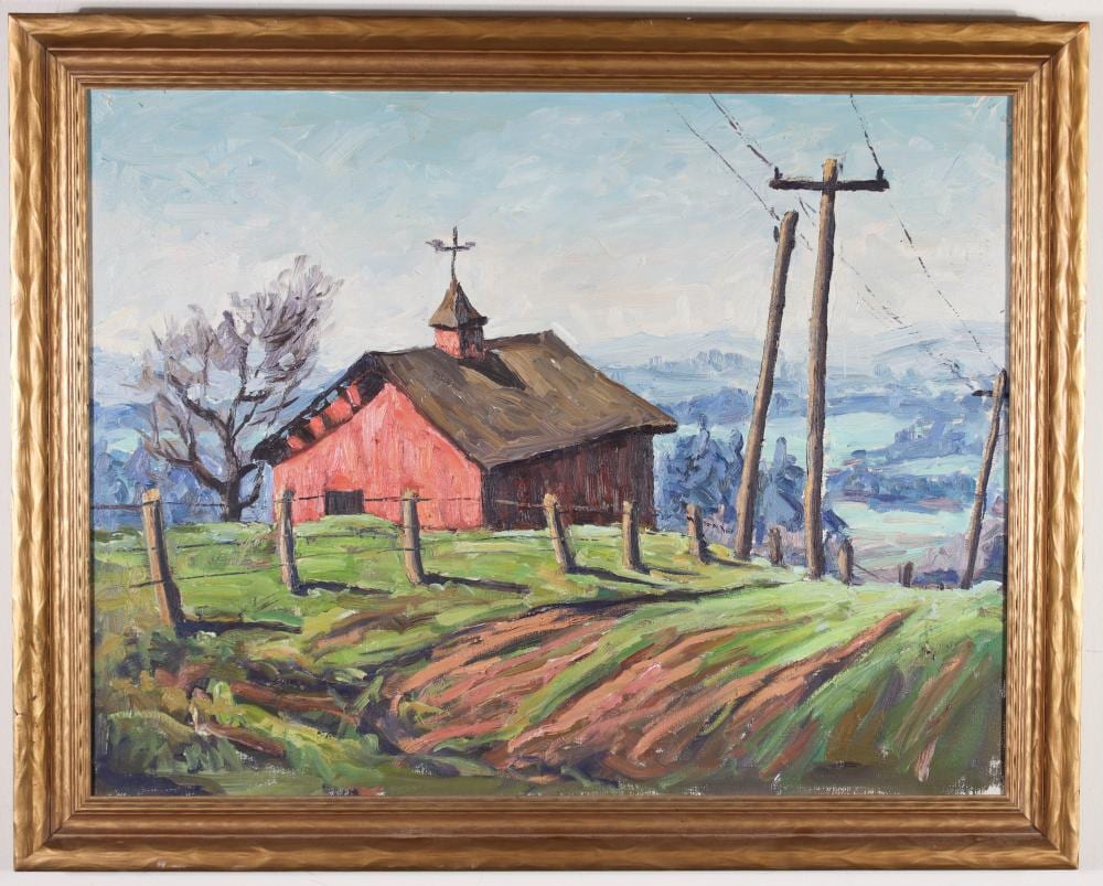 Ted Christensen comparable auction result: ted christensen oil on canvas
