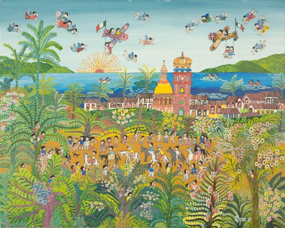 Manuel Lepe comparable auction result: manuel lepe oil on canvas and signed poster