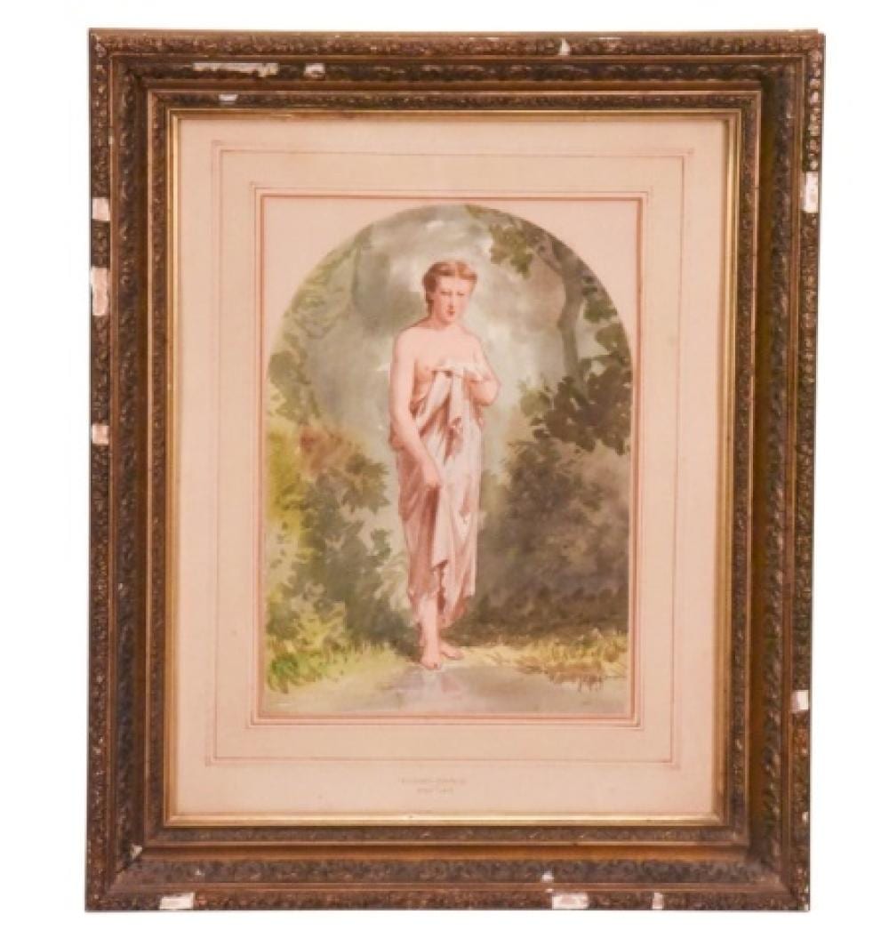 Richard Cosway comparable auction result: richard cosway watercolor painting woman bathing