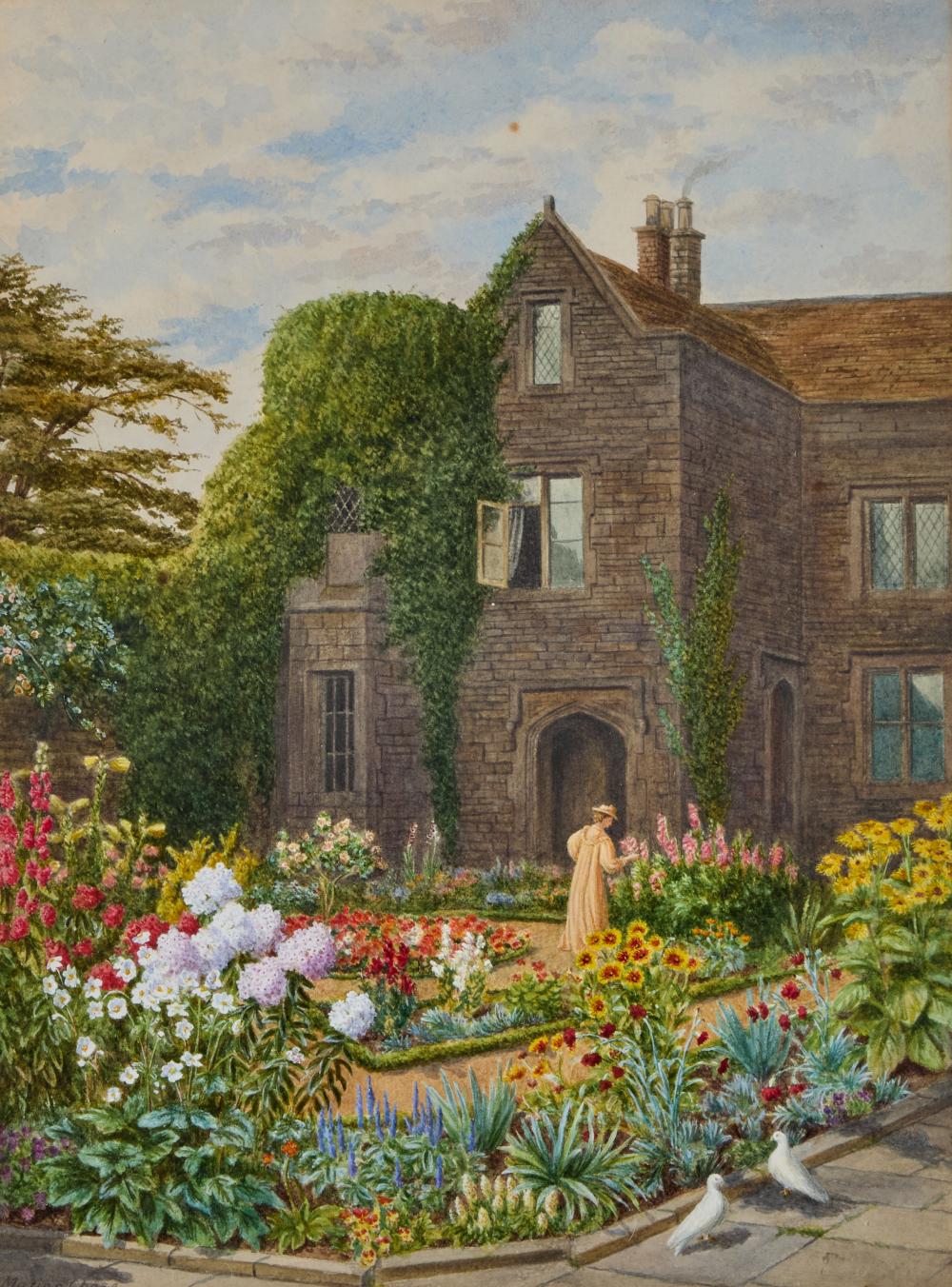 Marian Emma Chase comparable auction result: marian emma chase 1844 1905 in the manor garden