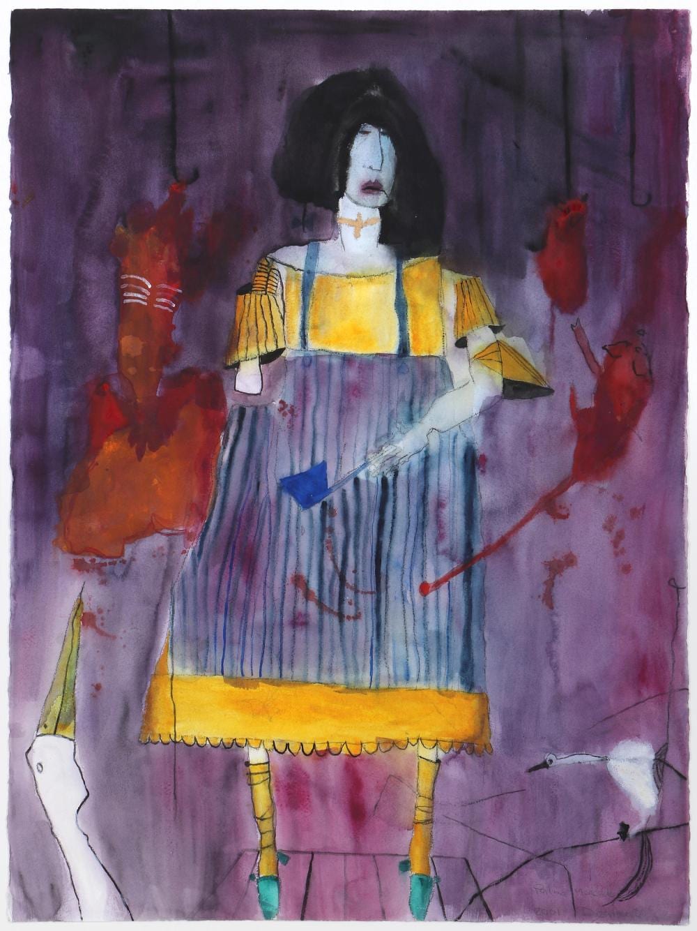 patricia douthwaite scottish 1939 2002 one armed butcher 2001 watercolor and ink · South Bay Auctions Inc · 2025-10-01 Patricia Douthwaite comparable auction result: patricia douthwaite scottish 1939 2002 one armed butcher 2001 watercolor and ink