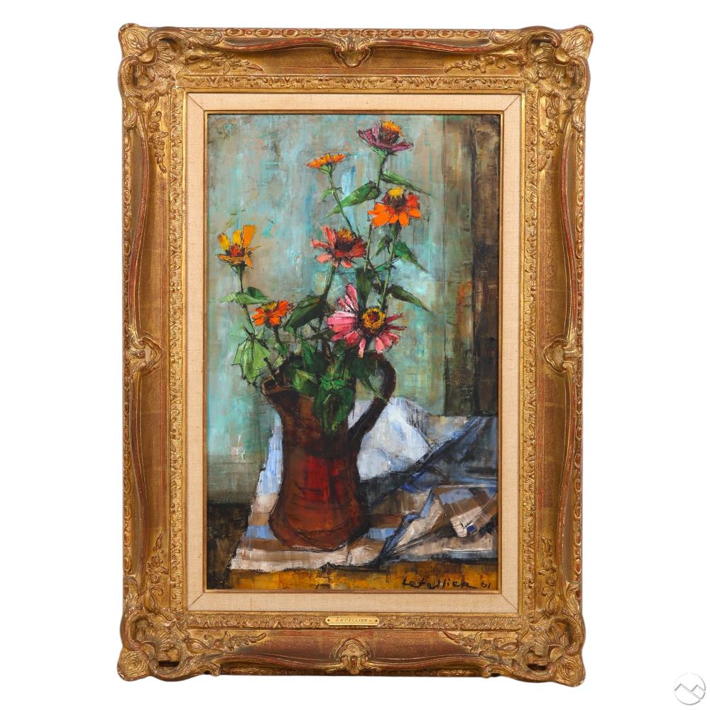 pierre letellier 1928 2000 still life oil painting · Hill Auction Gallery · 2025-10-01 Pierre (1928) Letellier comparable auction result: pierre letellier 1928 2000 still life oil painting