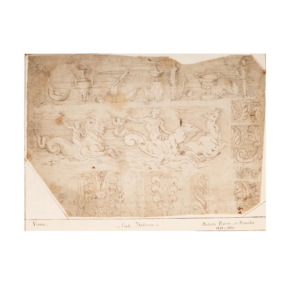 Giulio Campi comparable auction result: giulio campi 1502 1572 studies for a freize with mythological sea creatures