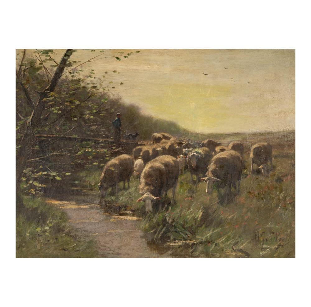 Hermann Johannes van der Weele comparable auction result: hermann johannes van der weele 1852 1930 shepherd and flock in landscape