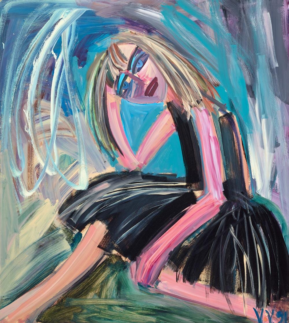 vicki varvaressos woman sitting 1991 · Deutscher and Hackett · 2025-09-23 Vicki Varvaressos comparable auction result: vicki varvaressos woman sitting 1991