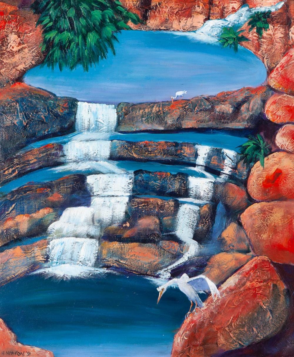 Helen Norton comparable auction result: helen norton bell gorge oil on canvas