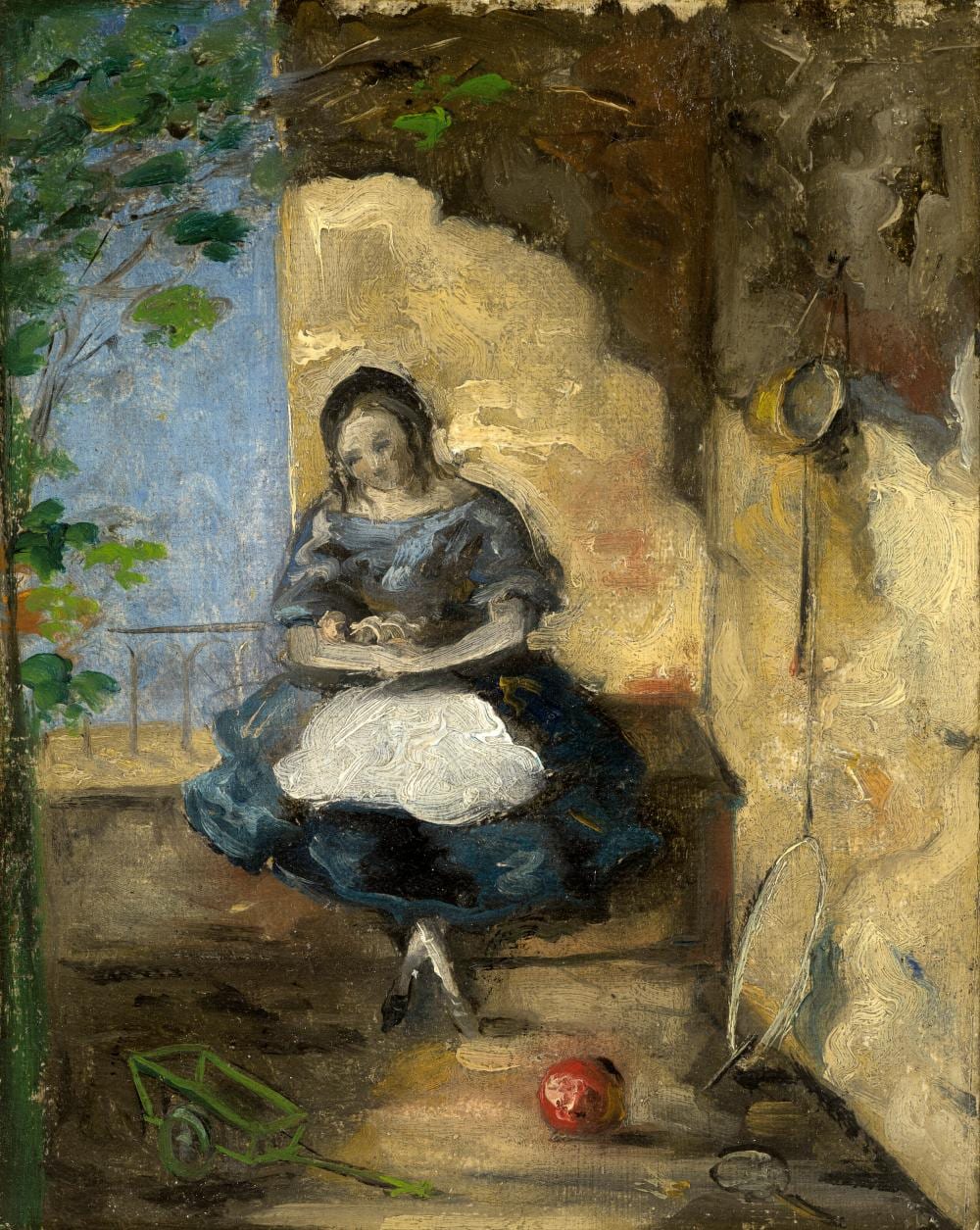 Paul Cézanne (1839-1906). Fillette. oil on canvas16.5 x 13.4 cm. (6 1/2 x 5 comparable sale