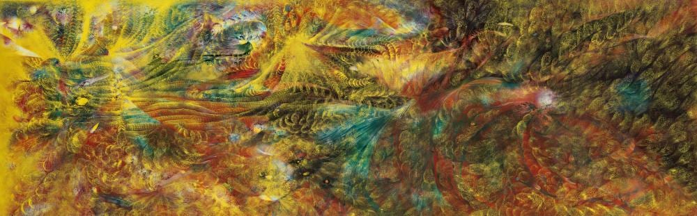 Lucy Bull (B. 1990). 8:50. oil on canvas93 x 296.5 cm. (36 5/8 x 116 3/4 in comparable sale