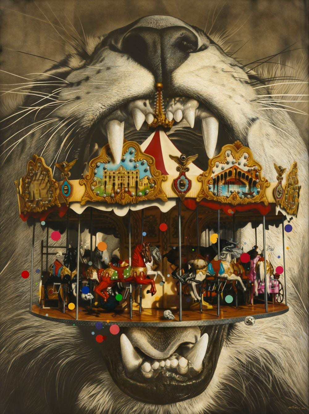 Ronald Ventura (B. 1973). Gateway. oil on canvas mounted on board244 x 182. comparable sale
