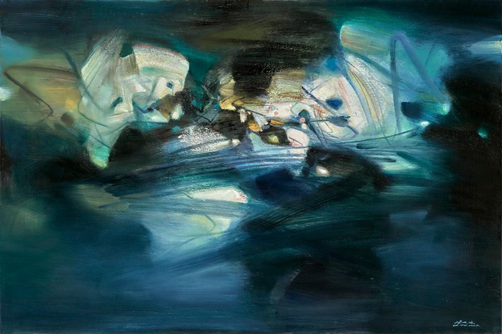 Chu Teh-Chun (ZHU DEQUN, 1920-2014). Le 30.6.1981. oil on canvas130 x 195 c comparable sale