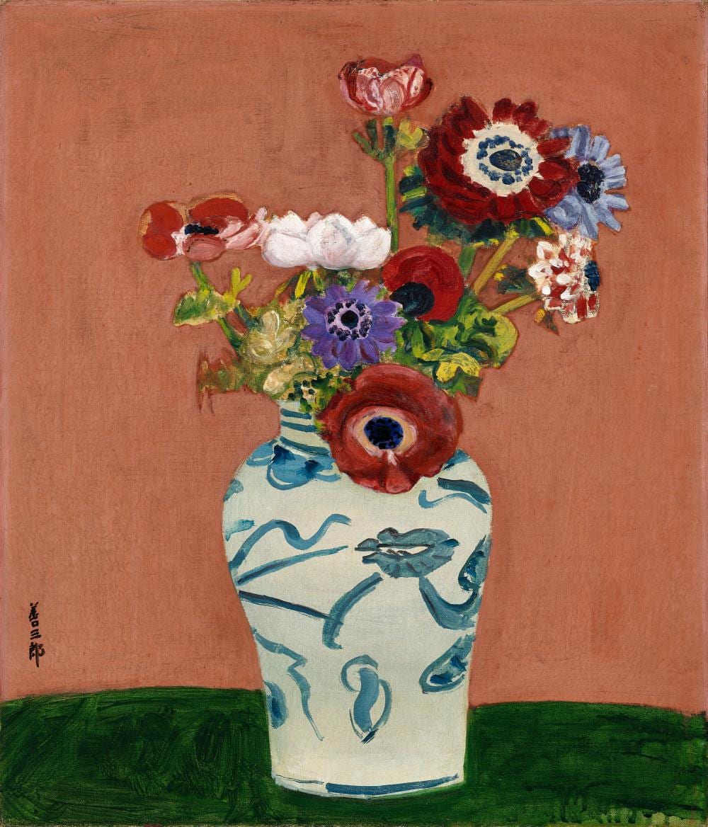 Zenzaburo Kojima comparable auction result: zenzaburo kojima 1893 1962 anemones oil on canvas52 7 x 45 1 cm 20 3