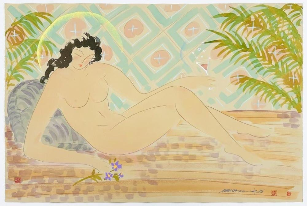 Muramasa Kudo comparable auction result: muramasa kudo b 1948 pastel and watercolor on paper