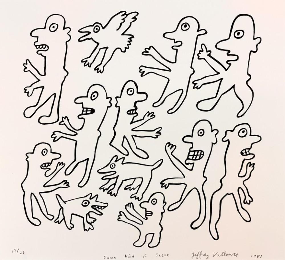 jeffrey vallance b 1955 signed print some kind of scene 1981 · Hughes Auctions · 2025-09-28 Jeffrey Vallance comparable auction result: jeffrey vallance b 1955 signed print some kind of scene 1981