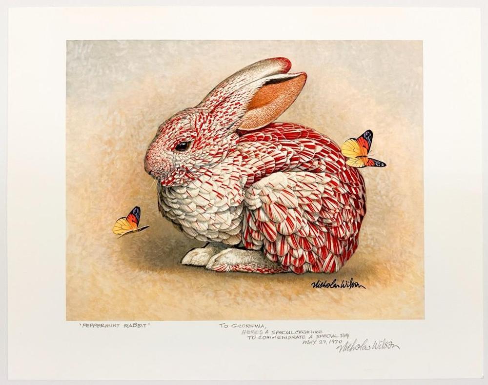 Nicholas Wilson comparable auction result: nicholas wilson b 1947 giclee on paper peppermint rabbit