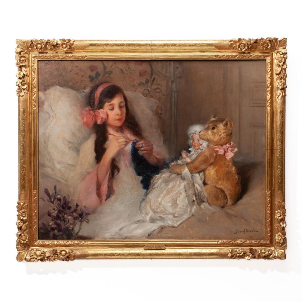 gabriel nicolet restful company oil on canvas · District Auction · 2025-09-21 Gabriel Emile Edouard Nicolet comparable auction result: gabriel nicolet restful company oil on canvas