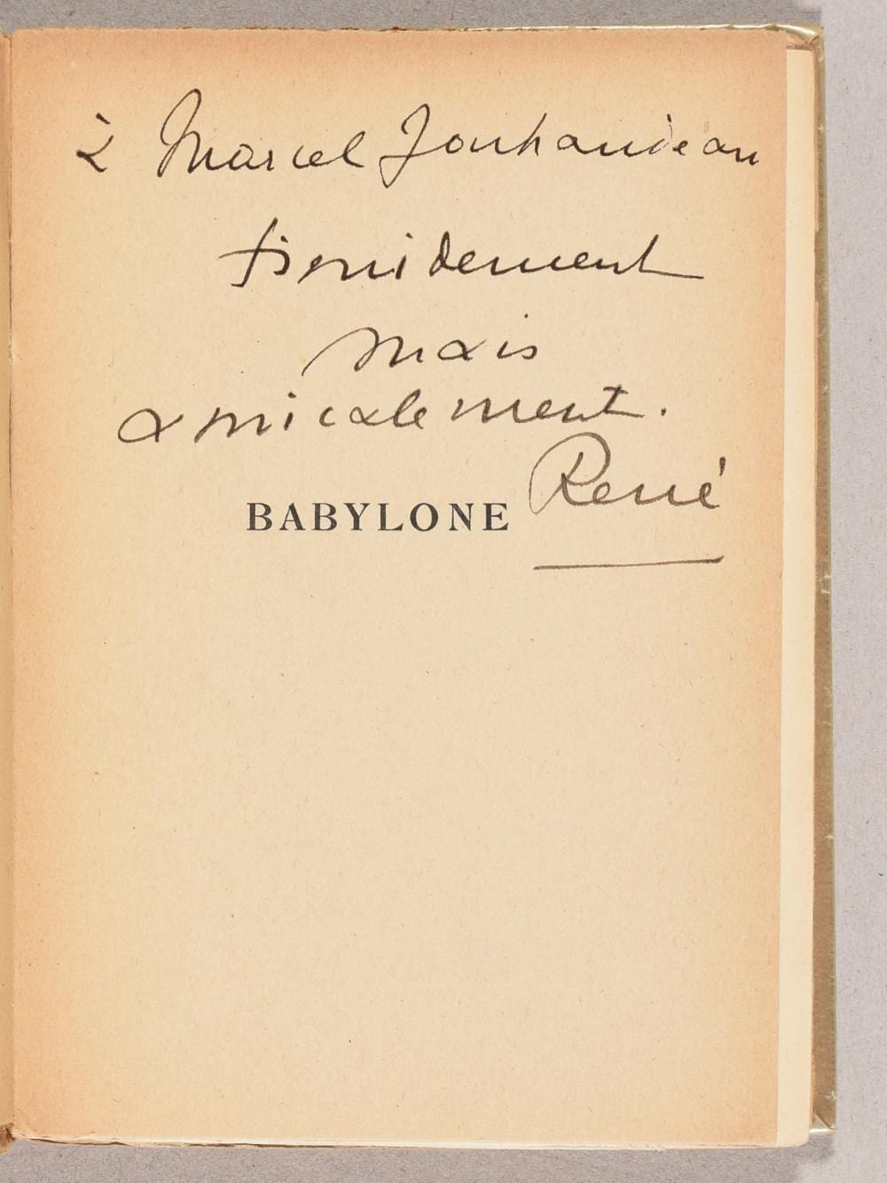 Rene Crevel comparable auction result: babylone