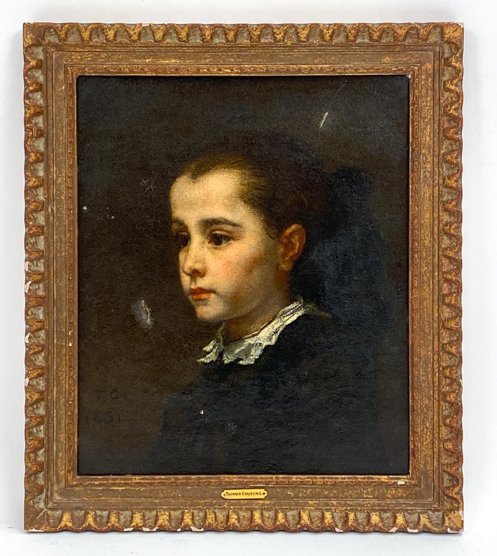 Thomas Couture comparable auction result: thomas couture 1815 1879 portrait of young girl
