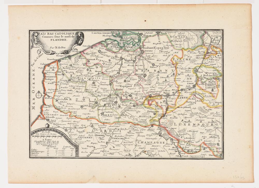 Nicolas De Fer comparable auction result: map of flanders and a plan of antwerp