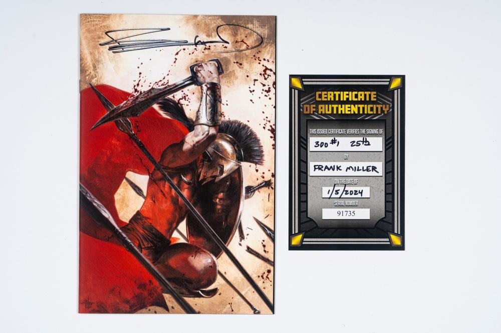 Frank Miller comparable auction result: frank miller frank miller signed comic 300 1 25th anniversary variant 2023