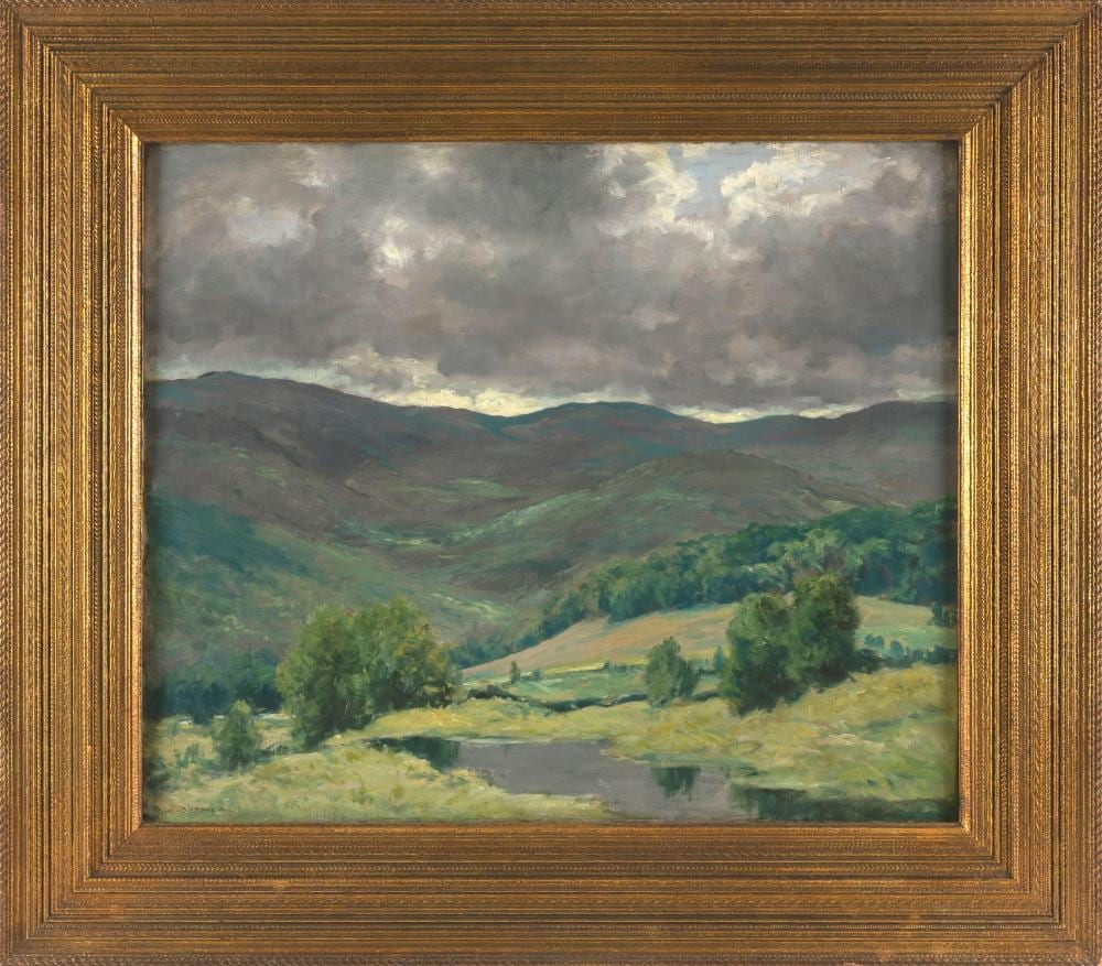 William Rowell Derrick comparable auction result: william rowell derrick new york california 1857 1941 vermont hills oil on canvas 25 x 30 framed 35 x 40