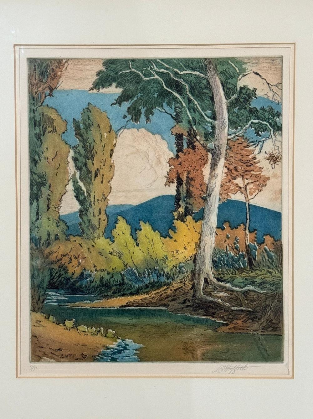 louis oscar griffith indiana america 1875 1956 summer landscape etching · Rivich Auction · 2025-10-05 Louis Oscar Griffith comparable auction result: louis oscar griffith indiana america 1875 1956 summer landscape etching