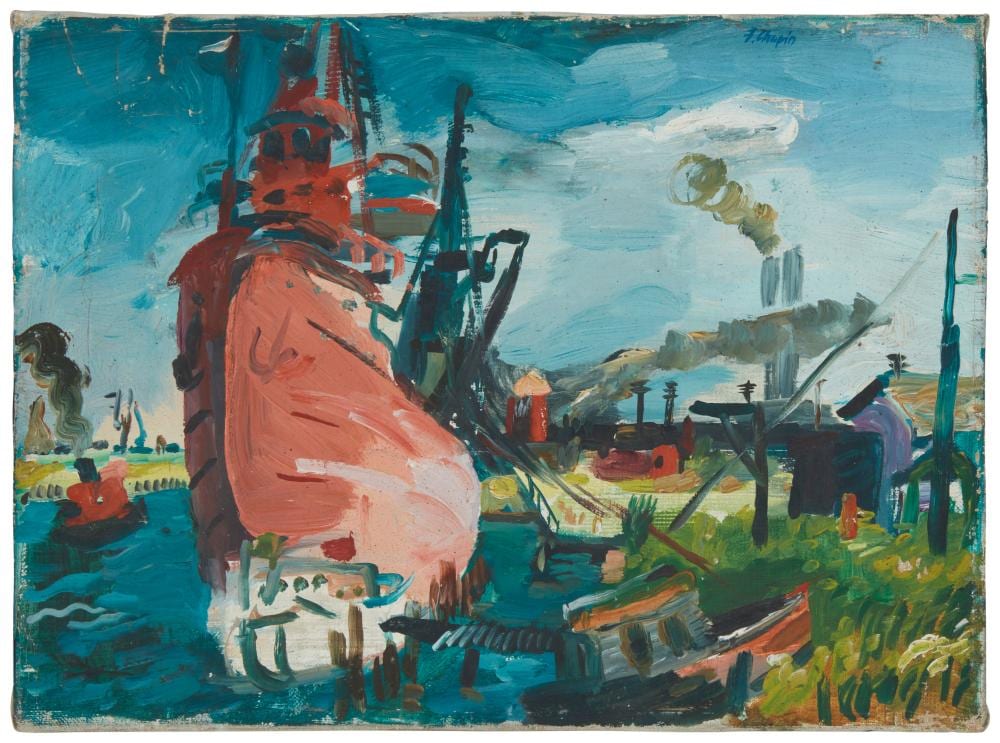 Francis Chapin comparable auction result: francis chapin 1899 1965 tugboat